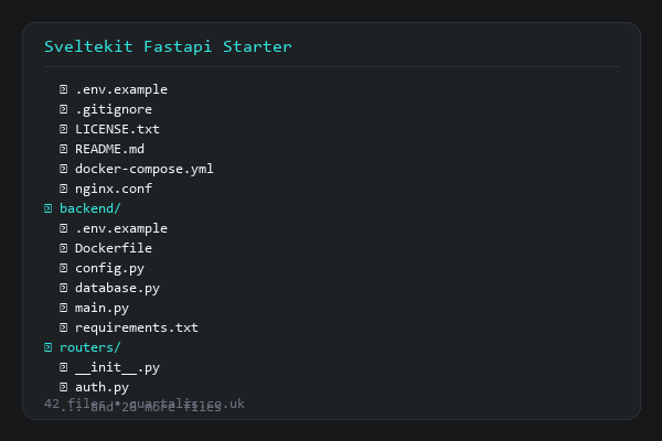 SvelteKit + FastAPI Starter Kit
